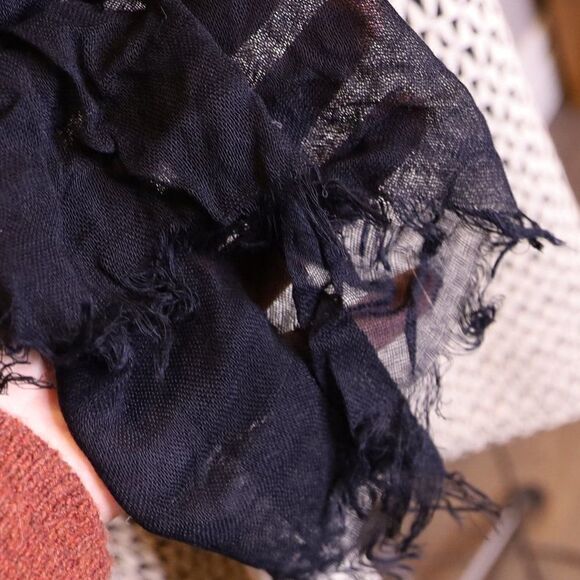 Black Fringe Scarf - Picture 5 of 5